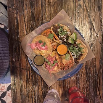 Broken English Taco Pub - The Loop - Taco Tray ($26) Carne Asada Tacos, Al Pastor de Pollo Tacos, Camarones Tacos. - Mexican Near Me - Chicago, Illinois Broken English Taco Pub - The Loop - Taco Tray ($26) Carne Asada Tacos, Al Pastor de Pollo Tacos, Camarones Tacos. - Mexican Near Me - Chicago, Illinois