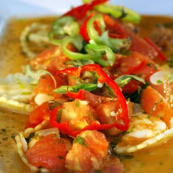 Backstage Bistro - a plate of food with shrimp and vegetables - Music Venues Near Me - Beverly, Massachusetts