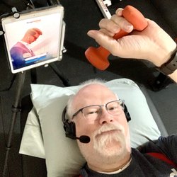 BenchMark Physical Therapy - TeleHealth Physical Therapy with Dr. Pavel with Benchmark PT in Roswell GA is going Great! I can stay at home and still do my PT.