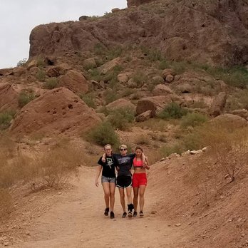 Camelback Mountain - Our daughters helping her down the last leg of the hike.  They were exhausted and the ranger on duty did nothing to help her/us. - Parks Near Me - Phoenix, Arizona