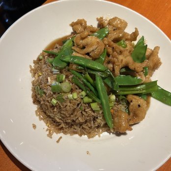 Big Bowl - Orange Chicken (with snow peas instead of red pepper) and fried rice - Chinese Near Me - Minnetonka, Minnesota
