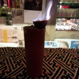Drink's on fire! Drink's on fire!