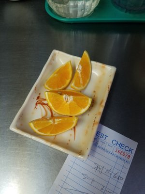 Photo of Amin's Chinese Halal Restaurant - Jersey City, NJ, US. Complementary orange for dine in only!