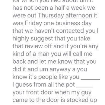 Wilson Mechanical - Owner threatening me if I didn't remove my review on google.   Also accusing me of doing drugs! - Heating & Air Conditioning/HVAC Near Me - Smithviille, Missouri