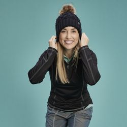 Storm Creek - Adapter Quarter Zip Long Sleeve Shirt, Show-Off Pom Hat
