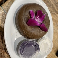 Ube coconut bagel