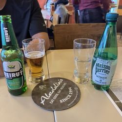 Beirut beer and sparkling water. I really recommend the beer.