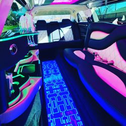 An Elegant Touch Limousine Service - Interior features of the Chrysler 300 140" stretch limo with a 5th door. June 2025