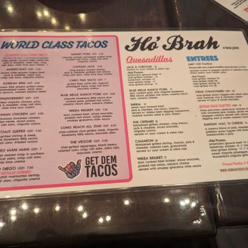 Ho' Brah a Taco Joint - Menu 2024 - Mexican Near Me - Brooklyn, New York