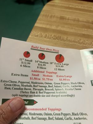 Menu photo 1 Tony's Pizza Saint Augustine, FL