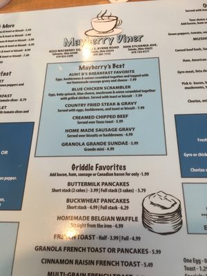 Menu photo 5 Mayberry Diner Toledo, OH