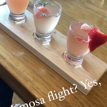 Get Toasted - Mimosa flight - Guava, Watermelon Mint, and Strawberry. - Breakfast & Brunch Near Me - Riverbank, California Get Toasted - Mimosa flight - Guava, Watermelon Mint, and Strawberry. - Breakfast & Brunch Near Me - Riverbank, California
