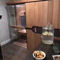 Revival Float & Wellness - Infrared sauna looks state of the art. Chilled cucumber water and sliced mangos, what? You sure this isn't a retreat!