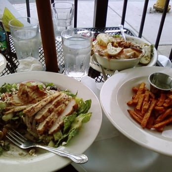 McGilvra's - Greek salad with whole Chicken breast and Sweet potato fries! - American Near Me - Seattle, Washington McGilvra's - Greek salad with whole Chicken breast and Sweet potato fries! - American Near Me - Seattle, Washington