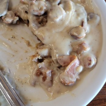 The Pantry - Chicken fried steak with homemade gravy that has bits of sausage and bacon - Breakfast & Brunch Near Me - San Mateo, California The Pantry - Chicken fried steak with homemade gravy that has bits of sausage and bacon - Breakfast & Brunch Near Me - San Mateo, California