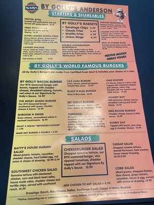 Menu photo 3 By Golly’s Bar & Grill  Cincinnati, OH