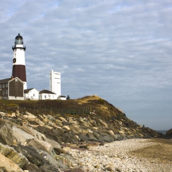 Montauk Point State Park - View of Montauk Point State Park lighthouse from the beach - Parks Near Me - Montauk, New York