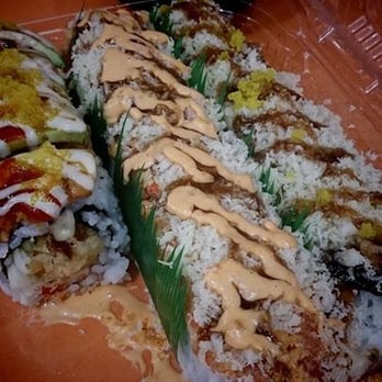 Tomo Sushi & Sashimi - I believe to the far left it is the tiger roll, then the bad girl - i forget what the last one was but they are all good! - Sushi Bars Near Me - Upper Darby, Pennsylvania