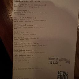 Food menu