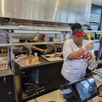 Atlanta Braves - Inside and behind the counter at H&F Burger at Truist Park on Saturday, May 24, 2025. - Professional Sports Teams Near Me - Atlanta, Georgia Atlanta Braves - Inside and behind the counter at H&F Burger at Truist Park on Saturday, May 24, 2025. - Professional Sports Teams Near Me - Atlanta, Georgia