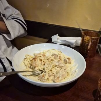 Franco's Italian Bistro - My daughter Janaé had Fettuccine Alfredo wit' I think linguine noodles (You can choose your choice of noodles) - Italian Near Me - Catonsville, Maryland Franco's Italian Bistro - My daughter Janaé had Fettuccine Alfredo wit' I think linguine noodles (You can choose your choice of noodles) - Italian Near Me - Catonsville, Maryland