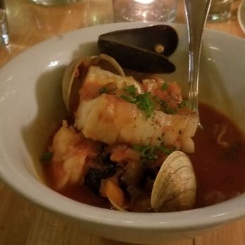 Ten Tables - Seafood gumbo... was lukewarm.. and no rice so maybe a different kind of gumbo? - New American Near Me - Jamaica Plain, Massachusetts
