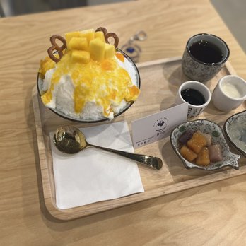 D For Dessert - Mango shaved ice served with mango topping red bean and more goodies - Shaved Ice Near Me - Hollywood, Florida