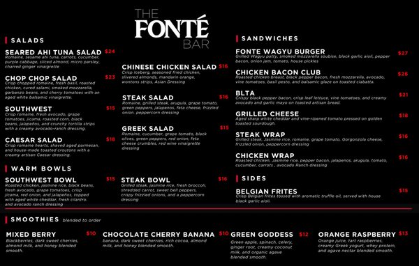 Menu photo 3 The Fonté Bar Seattle, WA Menu photo 3 The Fonté Bar Seattle, WA