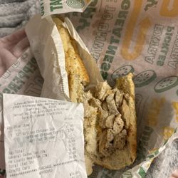 Grilled Chicken footlong and reciept