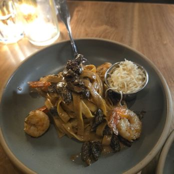 Massilia - Tagliolini pasta with added shrimp - French Near Me - Los Angeles, California