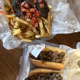 Hanger steak garlic aioli fries Hanger steak garlic aioli fries