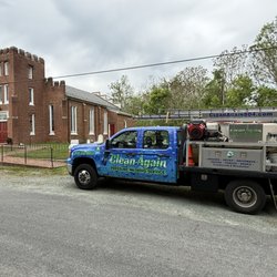 Clean Again - One of the Clean Again rigs working at a local church for cleaning and restoration.