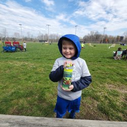Elias holding His new Yoda cup