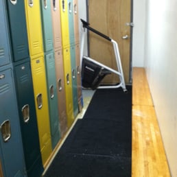 lockers in very back of gym