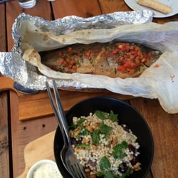 Escobar Kitchen & Bar - Baby rainbow trout special and Israeli Cous Cous salad.