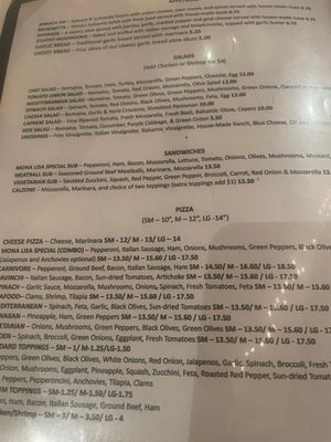 Menu photo 2 Mona Lisa Restaurant New Orleans, LA Menu photo 2 Mona Lisa Restaurant New Orleans, LA