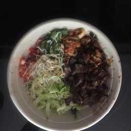 Galbi/Pork Salad, sauce and corn on the side Galbi/Pork Salad, sauce and corn on the side