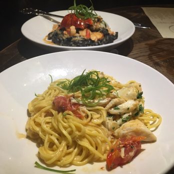 Siena Tavern - Spaghetti and squid ink linguine - Italian Near Me - Chicago, Illinois Siena Tavern - Spaghetti and squid ink linguine - Italian Near Me - Chicago, Illinois