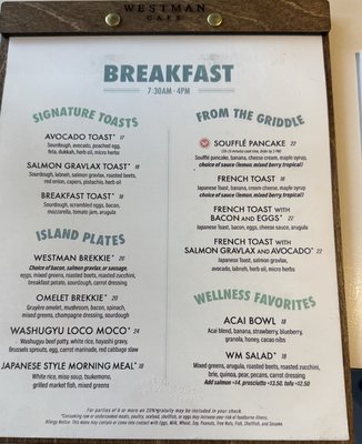 Menu photo 6 Westman Cafe Urban Honolulu, HI Menu photo 6 Westman Cafe Urban Honolulu, HI