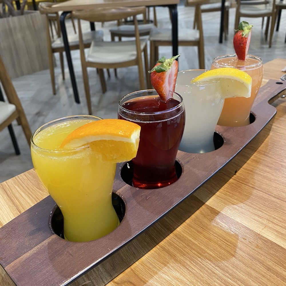 Broken Yolk Cafe - Mimosa flight - American Near Me - Phoenix, Arizona Broken Yolk Cafe - Mimosa flight - American Near Me - Phoenix, Arizona