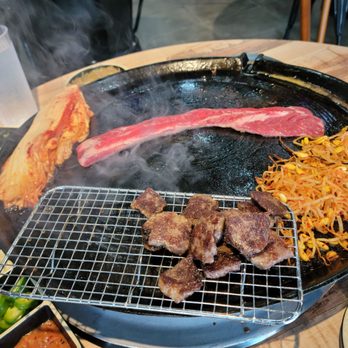 Pigya - beef rip. kimchi and bean sprout as a side of the grill. - Korean Near Me - Los Angeles, California Pigya - beef rip. kimchi and bean sprout as a side of the grill. - Korean Near Me - Los Angeles, California