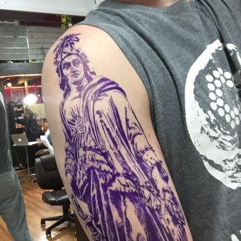 Skin Design Tattoo - Brooklyn - Sleeve started June 17, 2017 by @MelodyTattoos of @HouseOfMonkeyTattoos. Lady Freedom is first -- and she's not yet finished. - Tattoo Near Me - Brooklyn, New York