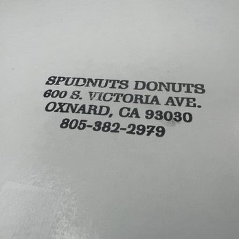 Spudnuts - a close up of a donut box - Donuts Near Me - Oxnard, California