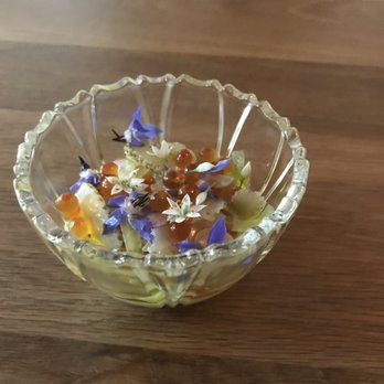 MÄS - Salmon roe and flower blossoms with your guess is as good as mine. - New American Near Me - Ashland, Oregon