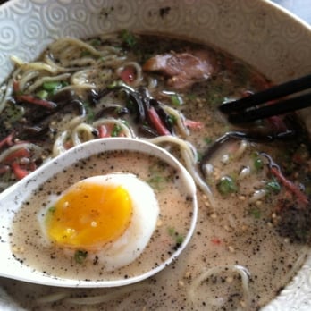 Yataimura Maru - Kumamoto Ramen with the soft egg added - Sushi Bars Near Me - Portland, Oregon Yataimura Maru - Kumamoto Ramen with the soft egg added - Sushi Bars Near Me - Portland, Oregon