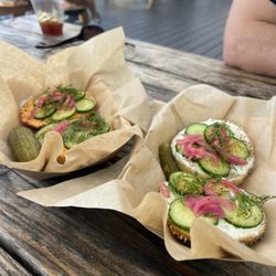 Urchin Sourdough Bagels - Everything bagel fully loaded