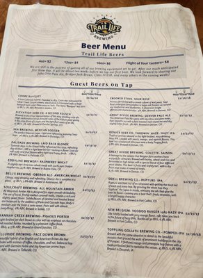 Menu photo 8 Trail Life Brewing Grand Junction, CO