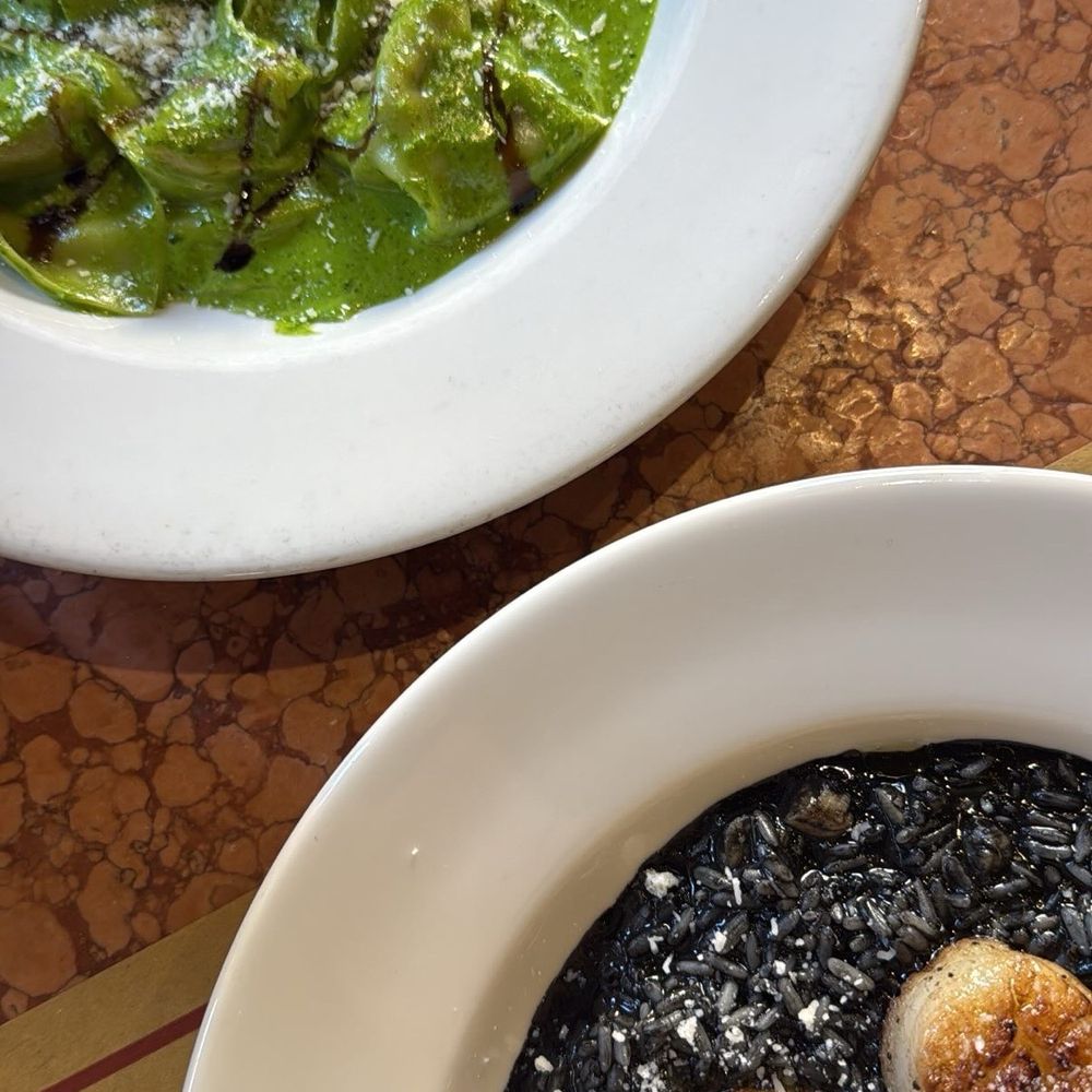 Maccheroni Republic - Agnolotti di Osso Buco, Squid ink risotto - Italian Near Me - Los Angeles, California