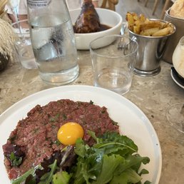 Beef tartare, French fries and expresso martini.