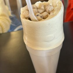 Burly Burger - Cookie dough shake, with cookie dough chunks on top